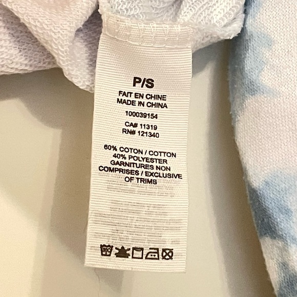 Blue&White Camouflage Patterns Crop Top Hoody. - Picture 3 of 11